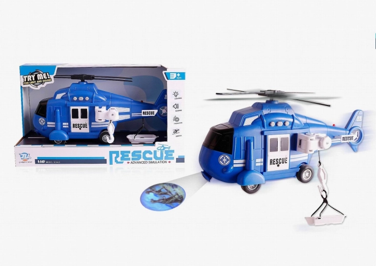 Elicopter de poliție la scara 1:16, cu sunet, lumină și proiector