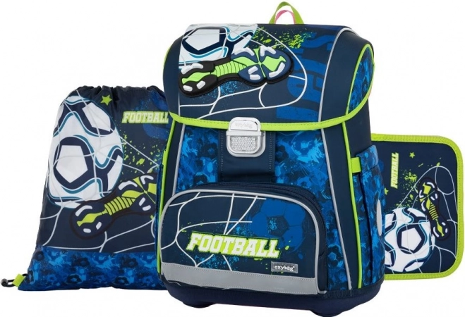 Set școlar Premium Fotbal - rucsac, sac, penar