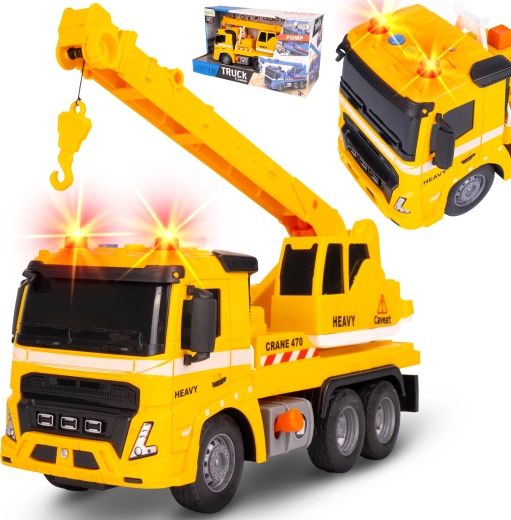 Camion cu macara 1:16 cu lumini și sunete