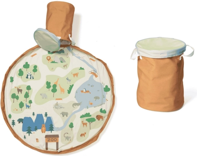 Coș de jucării Play&Go cu saltea de joacă Zoo