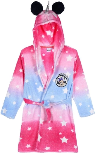 Halat de baie pentru copii Minnie, roz-zmeură și violet