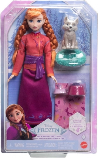 Păpușă DISNEY FROZEN Anna cu pui de lup și accesorii