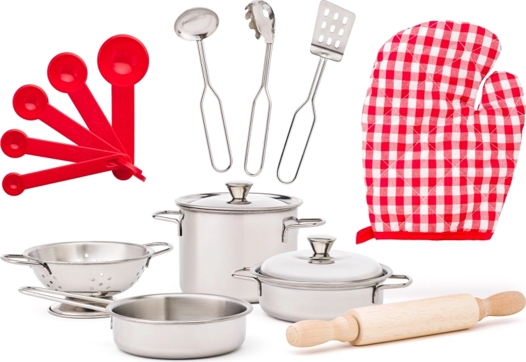 Veselă de bucătărie mini – set realist de 12 piese