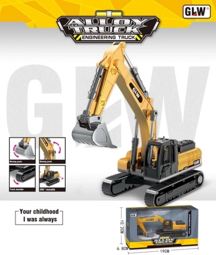 Excavator pentru copii GLW cu cupă metalică și cabină rotativă