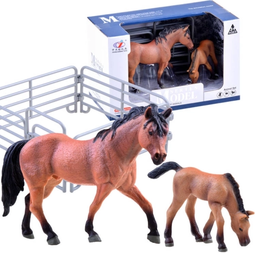 Set figurine cal și mânz – fermă SERIA ZWIERZĘTA FARMA – Maro