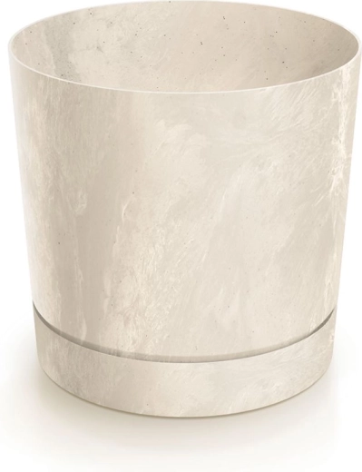 Ghiveci cu efect de beton crem 19,9 cm