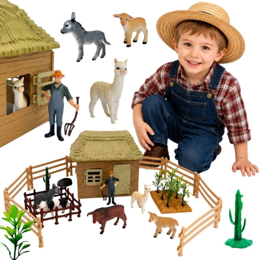 Woopie fermă cu animale și căsuță – set 37 de piese