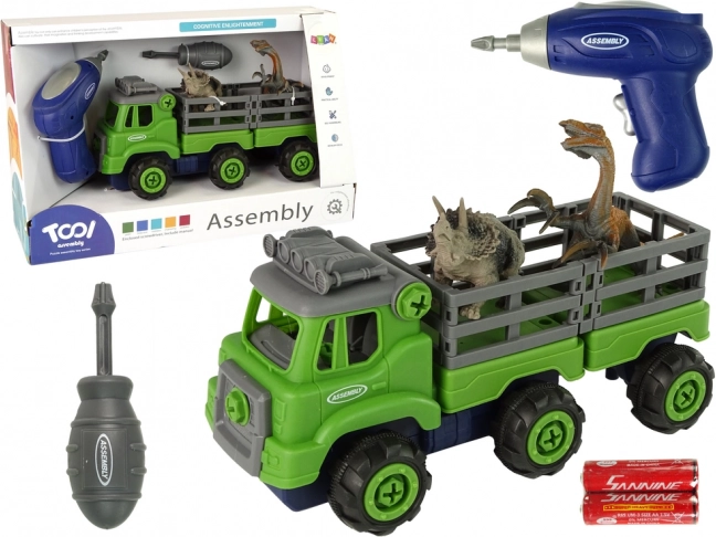 Camion de transport cu dinozauri