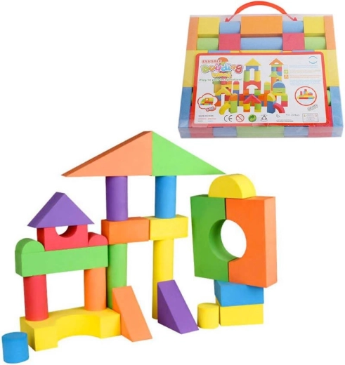 Baby Soft cuburi din spumă colorate – set de construcție 38 buc.