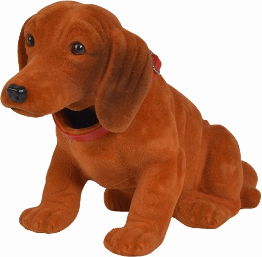 Câine de pluș cu cap clătinător 27 cm