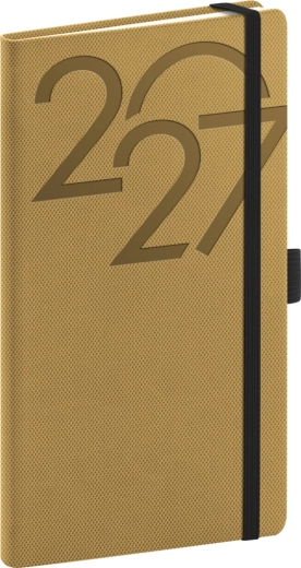 Agenda de buzunar Notique Ajax 2027 aurie 9 × 15,5 cm