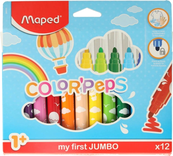 Carioci pentru copii 1+ MAPED Color’Peps Early Age, 12 culori