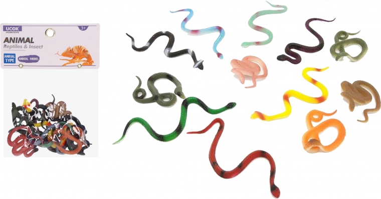 Set figurine șerpi 10 cm, 12 buc
