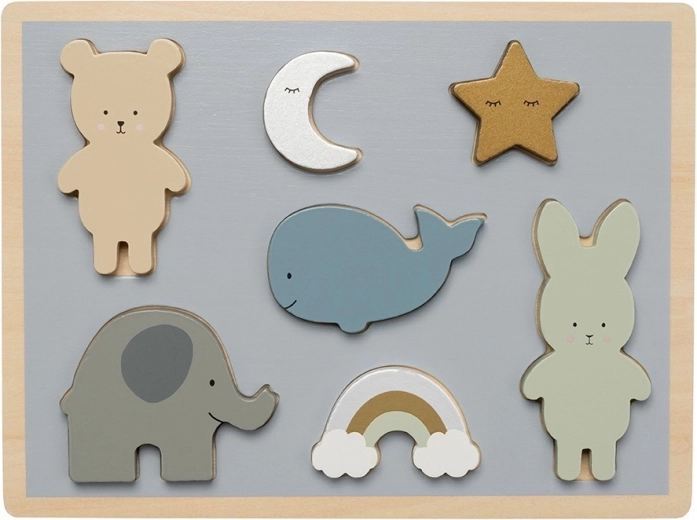 Jabadabado puzzle din lemn cu piese de inserat – ursuleț