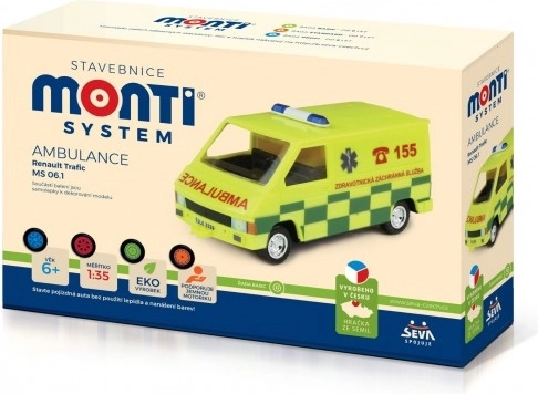 Set de construcție Monti System Ambulanță Renault Trafic model 1:35