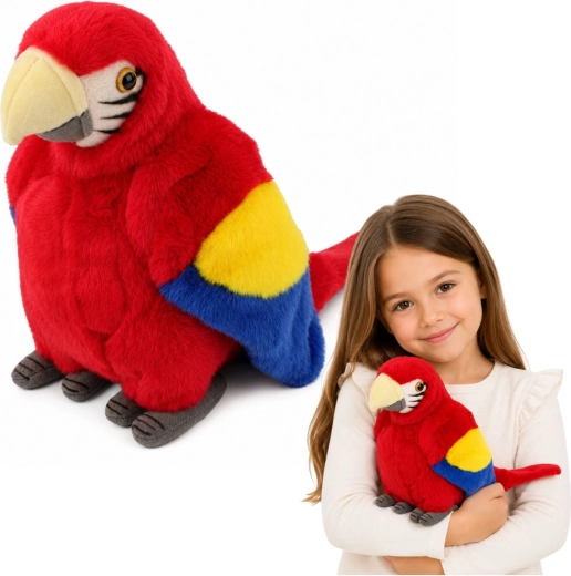 Papagal ara de pluș roșu 24 cm