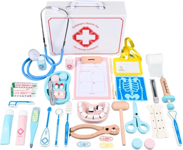 Set medical din lemn - 43 piese