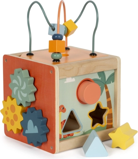 Cub din Lemn pentru Abilități Motorii Dino