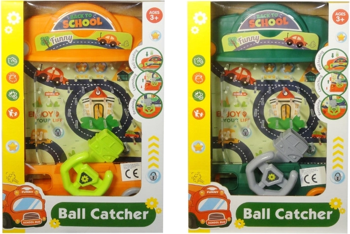 Joc de îndemânare pentru copii cu mingi – autobuz labirint