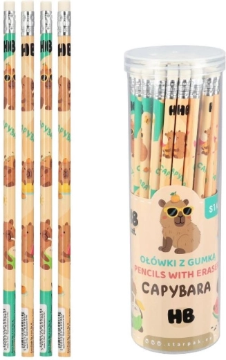 Creion HB cu gumă Capybara - 1 bucată