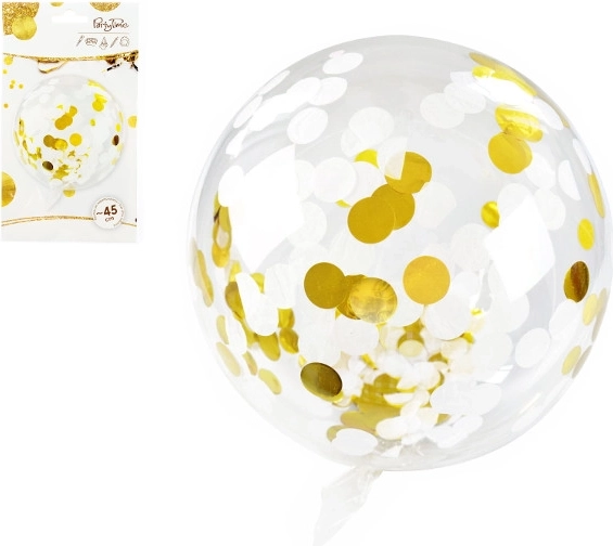 Celebrate! balon transparent cu confetti aurii