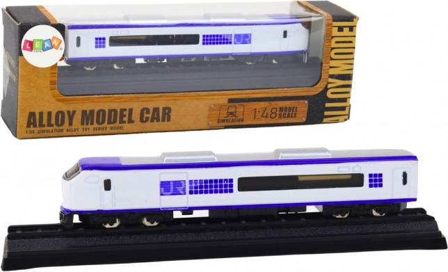 Trenuleț de colecție 1:48 metalic alb-albastru