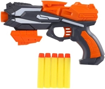 Pistol cu gloanțe din spumă pentru copii 20 × 14 cm – Portocaliu