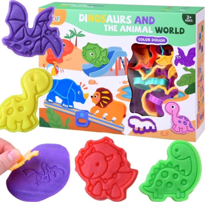 Set de plastilină cu forme de dinozauri