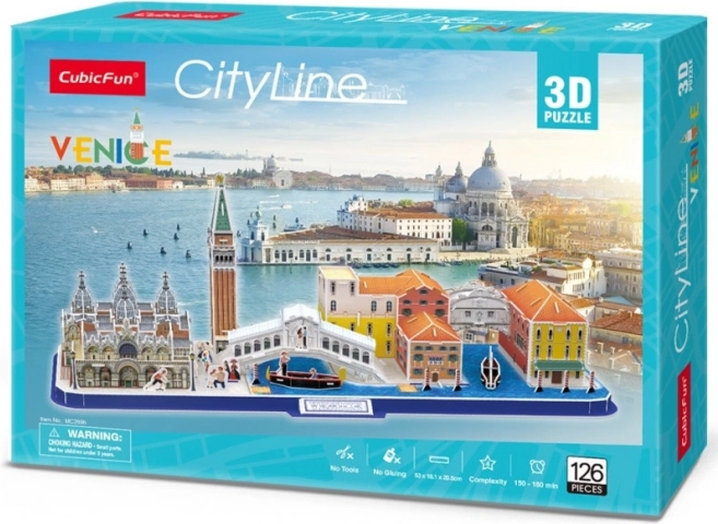 Puzzle 3D panoramă Veneția - 126 piese