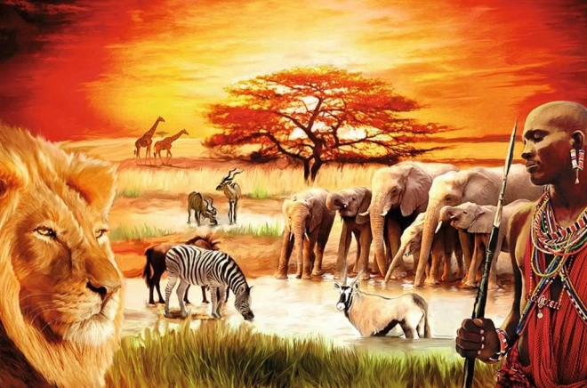 Puzzle Savana - Mândria Masailor 3000 piese