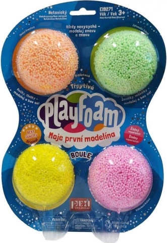 PlayFoam Boule set sclipitor cu 4 culori – plastilină care nu murdărește