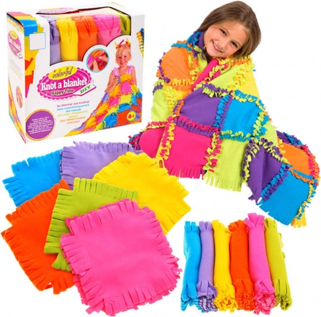 Set creativ DIY pătură patchwork din fleece pentru copii