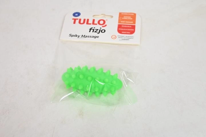 Fizjo rolă de masaj rehabilitare tip „fasole” cu țepi 7,4 cm verde