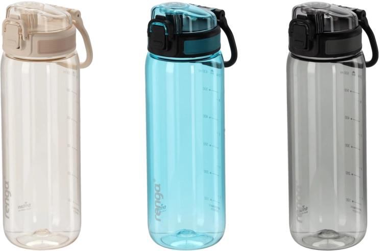 Sticlă de apă 630 ml cu scală de măsurare – mix de culori