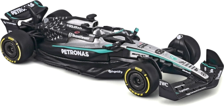 Aspect autentic al monopostului Mercedes-AMG Petronas W16 (2025)