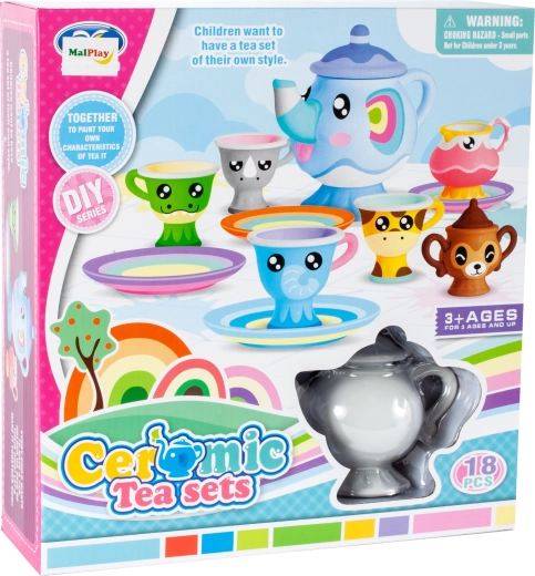 Set de ceai din porțelan pentru pictat DIY