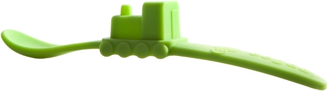 Lingurița Oogaa în formă de tren verde