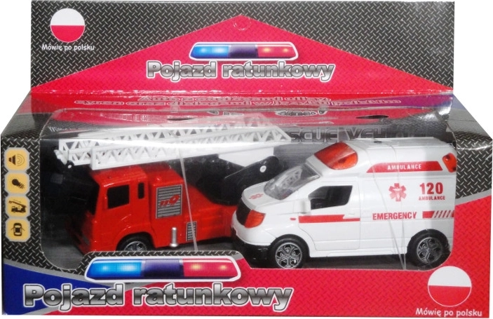 Vehicule de salvare cu modul vocal în poloneză (ambulanță și mașină de pompieri)