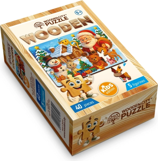 Puzzle din lemn WOODEN CITY Moș Crăciun, 40 de piese