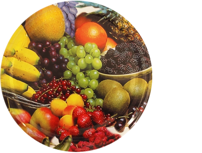 Capace pentru borcane de conservare cu motiv de banană 66 mm, 4-clipsuri, 1100 buc.