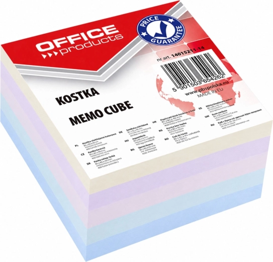 Cub de hârtie lipit Office Products 85 × 85 × 40 mm, mix de culori - 1 bucată