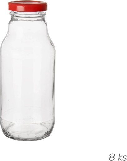 Sticlă din sticlă cu capac metalic 0,33 l (8 buc)