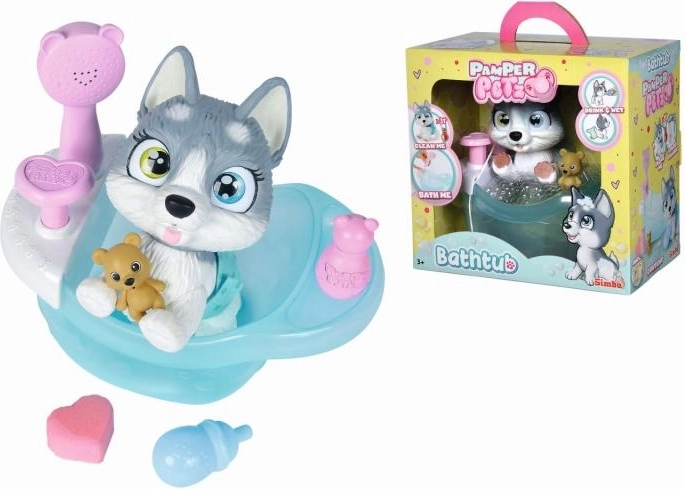 Căţeluş Husky Pamper Petz în cadă