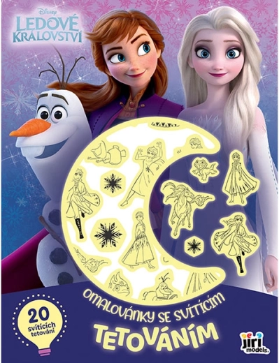 Carte de colorat cu tatuaj luminos Frozen Regatul de gheață