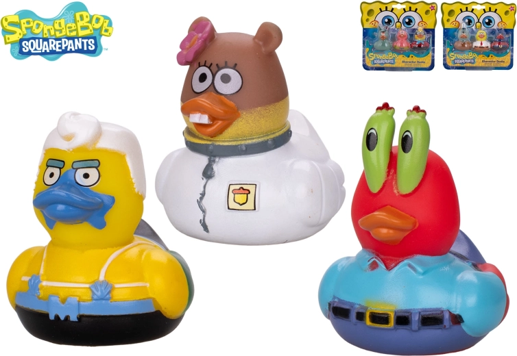 Set pentru baie – rățuște SPONGEBOB, Sandy și Squidward (3 buc.)