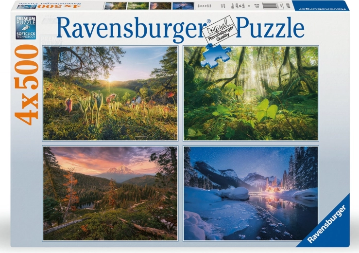 Puzzle Patru anotimpuri 4×500 de piese Ravensburger