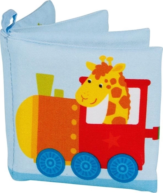 Cărticică din bumbac foșnitoare cu piuitor – trenuleț