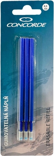 Rezerve pentru pix radierabil CONCORDE, albastru, 0,5 mm, 3 buc