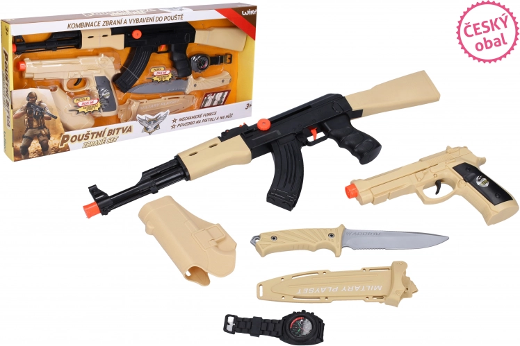 Set de jucării Pușcă bătălie deșertică 52 cm – ambalaj în limba cehă