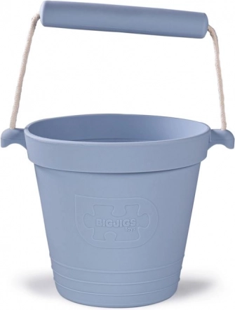 Găletușă de plajă din silicon, gri deschis, BIGJIGS TOYS